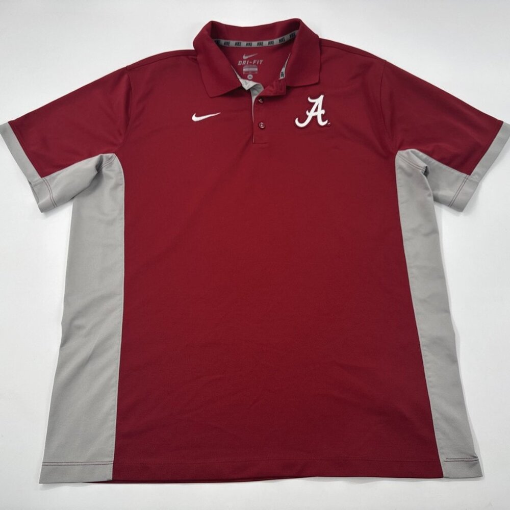 Nike Alabama Crimson Tide Polo Shirt Mens XL Dri Fit  Performance Red Golf NCAA